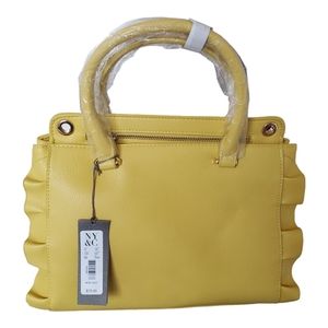 Yellow Purse Handbag with Ruffle Detail